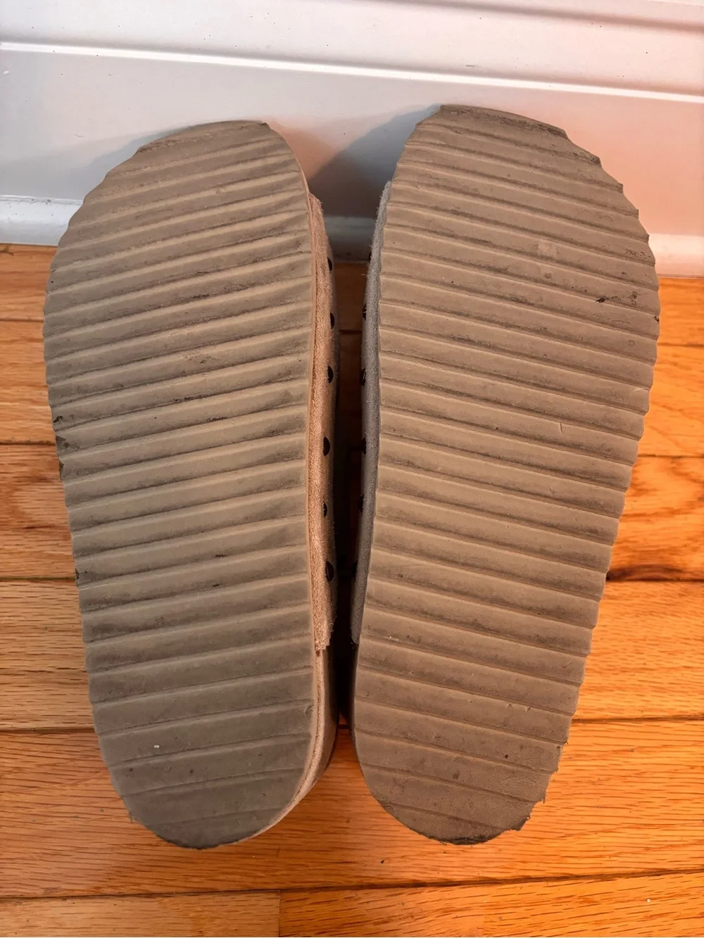 Steve Madden KALI Platform Sandals Taupe Suede Double Buckle Womens 7